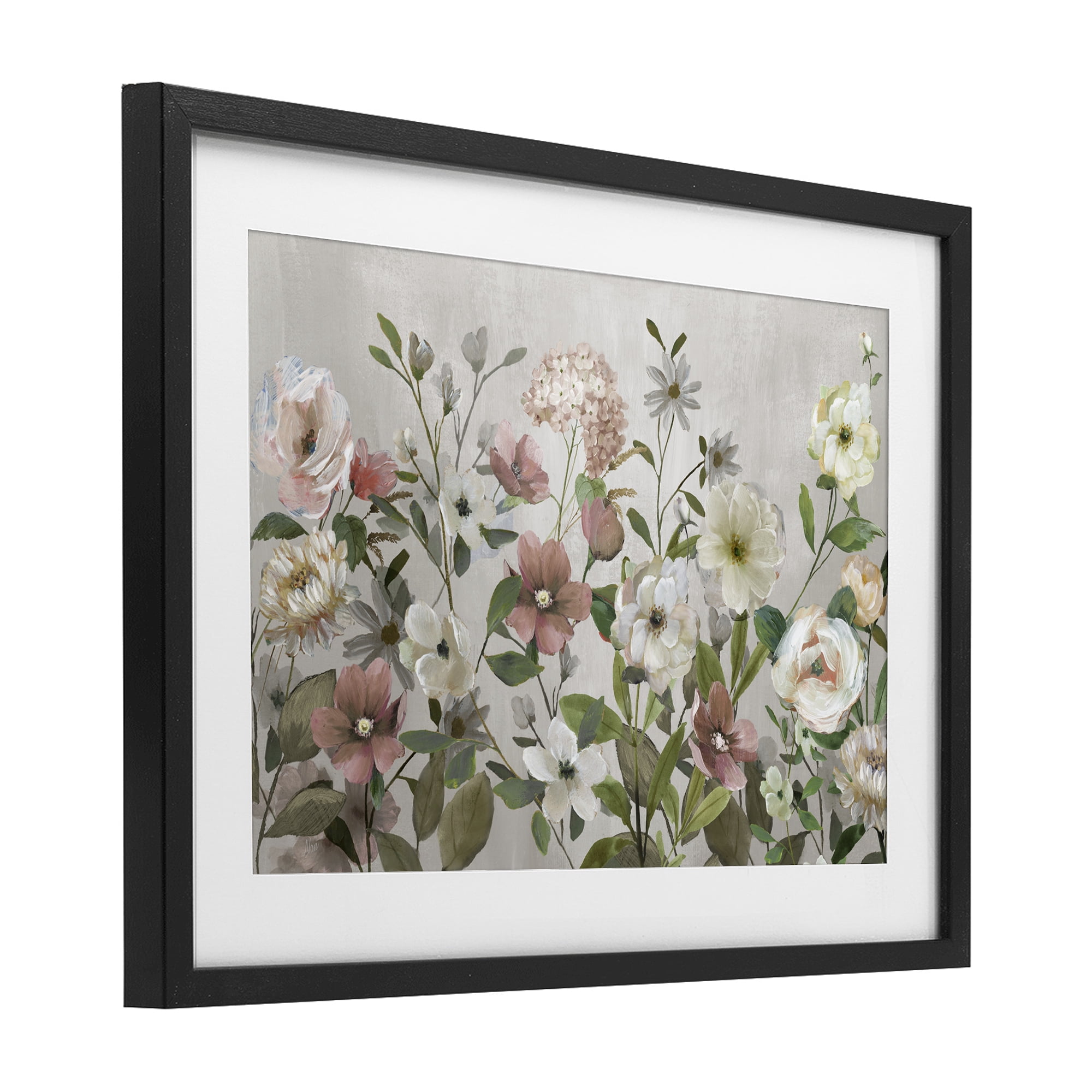 Stupell Industries Garden Meadow Arrangement Black Framed Print Under Glass, design by Nan