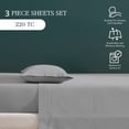 thumbnail image 3 of Mainstays Dreamy Soft 3‑Piece 220 Thread Count Brushed and Washed Sateen Cotton Bed Sheet Set, Deep Pocket, Twin, Soft Silver, 3 of 8