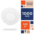 thumbnail image 2 of White Disposable Hair Nets, Nylon Bouffant Caps, 1000 Count, 21 in, 2 of 8