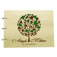 thumbnail image 1 of Personalised Tree Design Wood Engraved Advice Book Handmade Bride & Groom Wedding Guestbook, 1 of 2