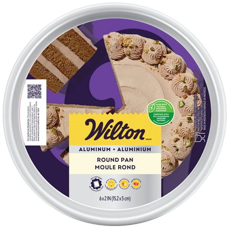Wilton 6-Inch Round Aluminum Cake Pan with 2-Inch Depth for Layer Cakes