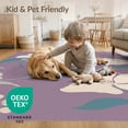 thumbnail image 4 of ODIKA 5'x7' Cream Lavender Floral Elegance Washable Area Rug Charming Spring Blossom Design Easy Care, Non-Shedding, Pet Friendly, for Small Living Room, Bedroom, 4 of 7