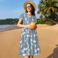 thumbnail image 4 of Disketp Blue Bathroom para Vestido de Manga Corta para Mujeres, Vestidos de Verano para Mujeres, Casual y Holgado para la Playa, 4 of 6