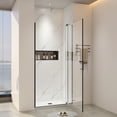 thumbnail image 2 of 28-32"W X 72"H Pivot Shower Door with Tempered Glass, Matte Black, 2 of 10