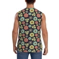 thumbnail image 4 of Lsque Daisies Flowers Print Men's Cotton Blend Sleeveless Muscle Shirts (S-3XL)- Moisture Wicking, Odor Protection, UPF 30+,Medium, 4 of 8