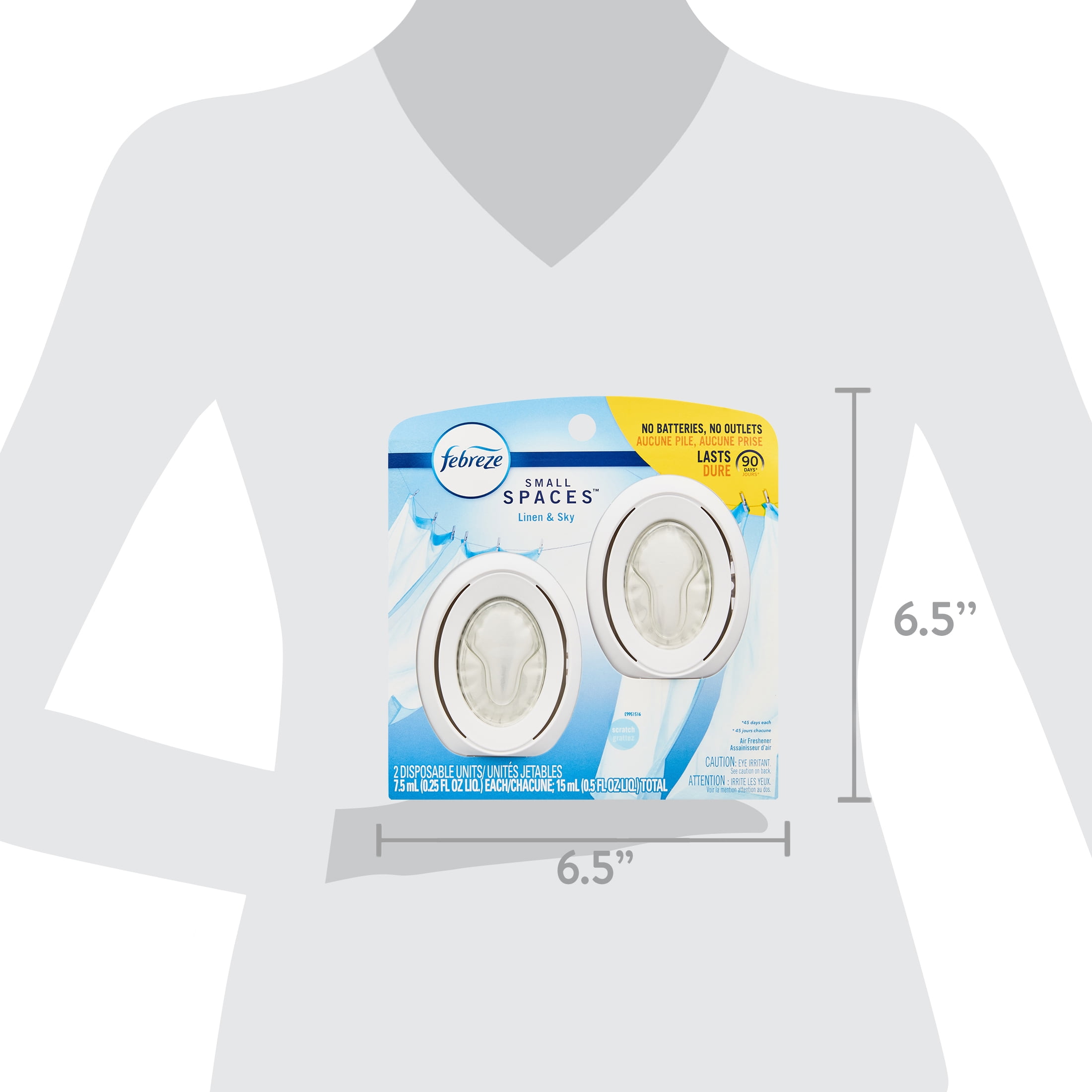 Febreze Small Spaces Air Freshener, With Gain Scent, Original - 2 pack, 7.5 ml each