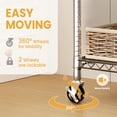 thumbnail image 3 of Garvee Rolling Clothes Rack, Adjustable Garment Rack, Wheels and Hooks, 45.2 x 15.8 x 75.7", Silver, 3 of 9