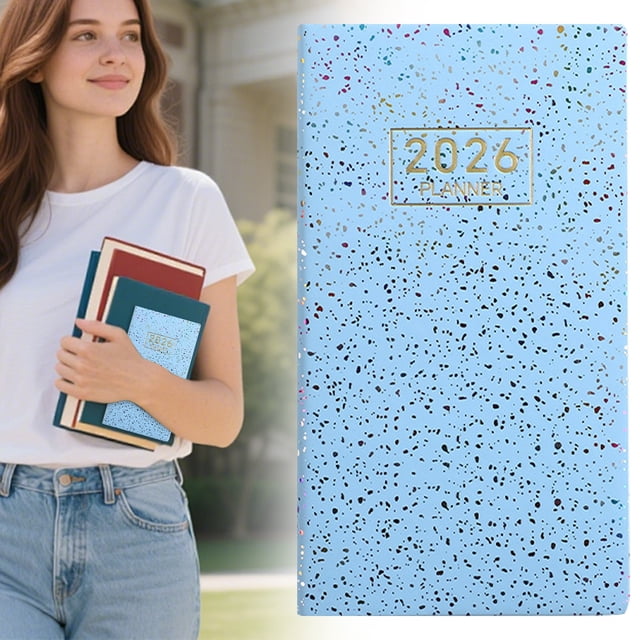 FENGGHAO 2026 Weekly Planner A6 Weekly Plan Sticky Notes Book Hardcover Notebook with Pockets Dazzling Blue A for Professional Office Study