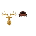 thumbnail image 1 of Escultura de cabeza de ciervo de resina bohemia, decoración de pared coleccionable para oficina y hogar con sofá en miniatura, modelo de silla, acceso, 1 of 8