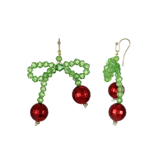 Way to Celebrate Valentine's Day Cherry Bead Earrings, 1 Pair