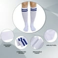 thumbnail image 4 of Hengguang 4 Pairs Kids Soccer Socks, Unisex Anti-slip Breathable Kids Over Knee Soccer Socks, Towel Bottom Football Socks for Children Aged 5-12 to Playing Sports(White, Blue, Red, Black), 4 of 7