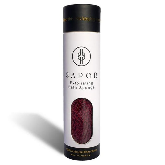 SAPOR - Éponge de Bain Exfoliante Ghanéenne - Bordeaux Holy Raw