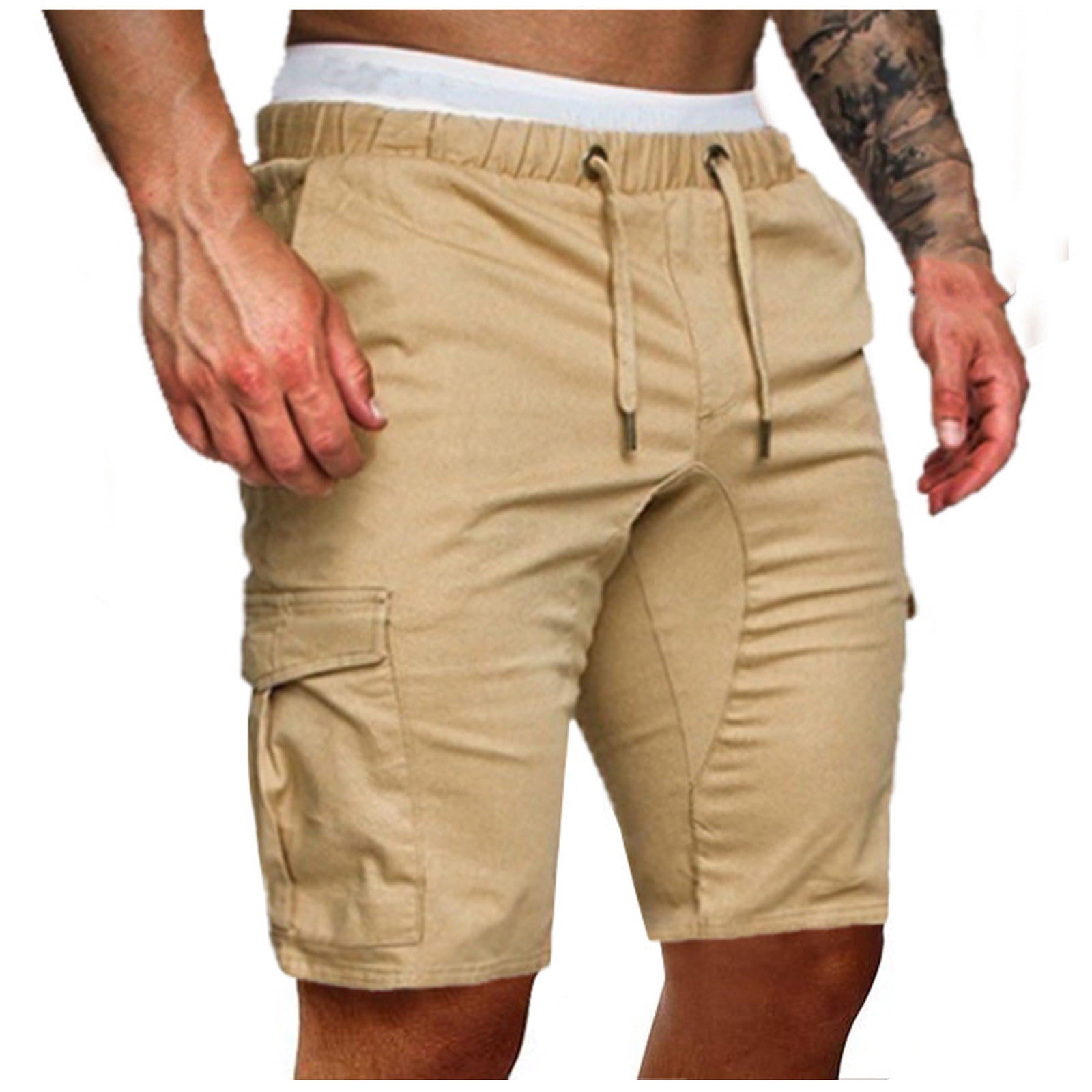 Floleo Men's Shorts Clearance Summer Fashion Man Solid Elastic Waist