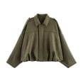 thumbnail image 1 of Chaqueta bomber de ante sintético para mujer Bnigung, corta y oversize, 1 of 7