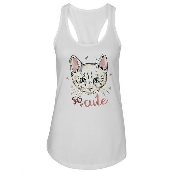 Cute Kitten Design. Tank Women -Image by Shutterstock, Female Small