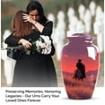 thumbnail image 3 of Cowboy Urn For Ashes, Large Unique Cremation Urns For Human Ashes Adult Male Female, Sunset Small Urns For Men, Purple Keepsake Memorial Urn ( Size- 10inch 1pc, 3inch 1pc ), 3 of 8