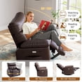 thumbnail image 4 of Twister.CK Oversized Electric Recliner Chair for Adults, PU Leather Rocker Recliner, 360 Degree Swivel Lounge Chair, Modern Massage Single Sofa Chair for Living Room Bedroom, Coffee, 4 of 8