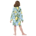 thumbnail image 7 of FORMRS Niños Bathrobe Unisex Hooded Robe Soft Plush Pajamas Sleepwear, Size 4-6T, Cartoon Plaid Lemon, 7 of 7