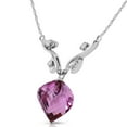 thumbnail image 2 of Galaxy Gold 14K White Gold Natural Diamonds and Amethyst Pendant Necklace - February Birthstone - Peace & Wisdom - 16" to 24" - Fine Jewelry for Women, 2 of 3