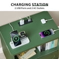 thumbnail image 7 of YOCWO Nightstand Set of 2 with Drawers and Charging Station for Bedroom, Mid Century Bedside Table with Open Shelf for Storage, Arched Drawer and Fluted Side, Green, 7 of 7