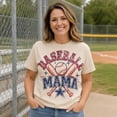 thumbnail image 4 of Baseball Mama Retro Graphic T-Shirt | Vintage Distressed Baseball Mom Tee | Unisex Classic Fit, 4 of 9