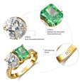 thumbnail image 5 of VAKKI 6x8mm Emerald Cut Emerald Ring 14K Gold Plated 925 Sterling Silver Green Ring for Women Engagement Band Size 5-9, 5 of 5