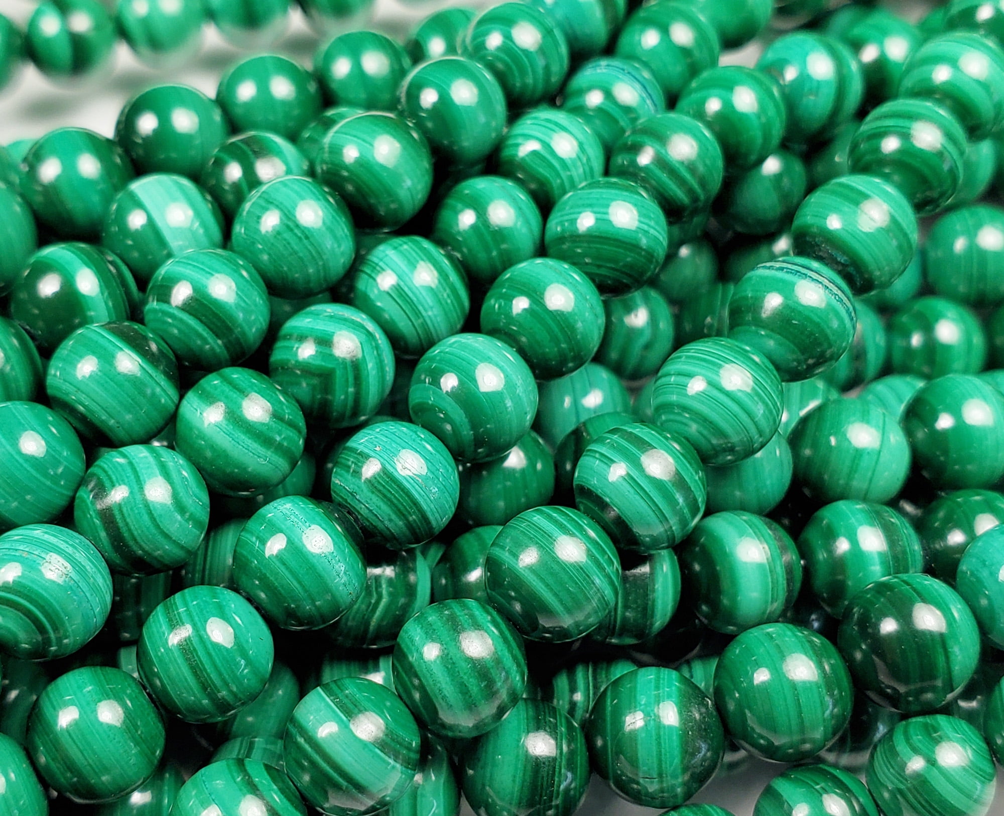 6 - 6 5mm 15.5 Inches High Quality Malachite Round Beads Genuine Gemstone Natural Jewelry Making
