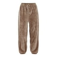 thumbnail image 5 of Daiosportswear Women's Warm Sherpa Lined Athletic Sweatpants Jogger Fleece Pants Coffee 8(L), 5 of 6