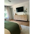 thumbnail image 5 of Nathan James Andrew 3-Drawer Rattan Dresser or Boheminan Living Room Storage Cabinet with Natural Rattan Accent and Metal Legs, Light Oak/Black, 5 of 7