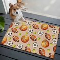 thumbnail image 4 of Retro Basketball Rugby Washable Small Entryway Area Rugs 2'x3', Soccer Tennis Brown Ball Sport Abstract Low Pile Throw Rug Non-Slip Sturdy Edge Binding Carpet for Front Door Floor Room Entry, 4 of 9