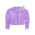 thumbnail image 1 of Alvivi Girls 3D Flower Bolero Sequin Open Front Cardigan Sparkly Long Sleeve Ruffled Shrug Cover Up Lavender 4, 1 of 6