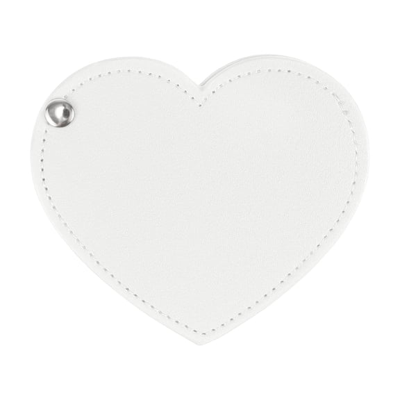 Unique Bargains 1Pc Rotating Heart Makeup Mirror for Travel White