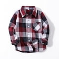 thumbnail image 5 of LLYwey Toddler Fleece Jacket Winter Toddler Shirt Jacket Plaid Long Sleeve Lapel Button Jacket Kids Boys Girls Coats Fall Tops New Big Boys Casual Jackets Outwear Wine 18-24 Months, 5 of 5