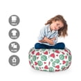 thumbnail image 2 of Melon Storage Toy Bag Chair, Summer Love Themed Pattern with Round and Heart Shaped Watermelons, Stuffed Animal Organizer Washable Bag, Small Size, Dark Coral Forest Green, by Ambesonne, 2 of 3