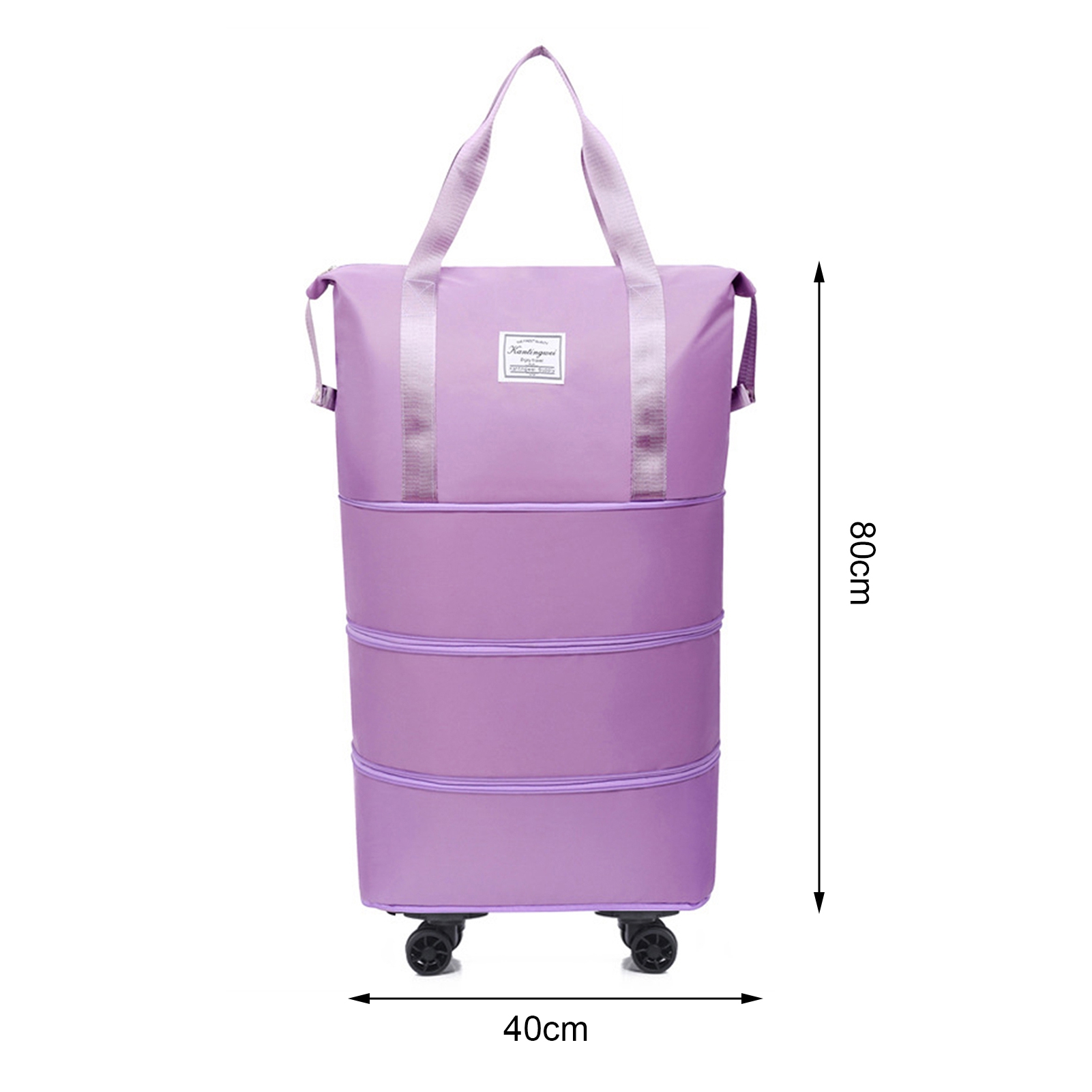 Callipe Luggage Bag with Multiple Compartments Large Capacity Waterproof Tear-Resistant Expandable Duffel with Removable Wheels