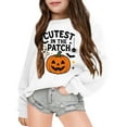 thumbnail image 2 of Aihuaihua Halloween Girls Hoodies Pumpkin Print Long Sleeve Pullover Sweatshirt for Kids Casual Warm Fall Outfits Comfortable and Cute Apparel 11-12 Years, 2 of 3