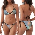 thumbnail image 3 of Fotbe Pastel Abstract Fluid Art Traje de Baño para Mujer de Dos Piezas – Bikini Sexy de Tirantes Tipo Halter con Diseño Triangular, 3 of 6