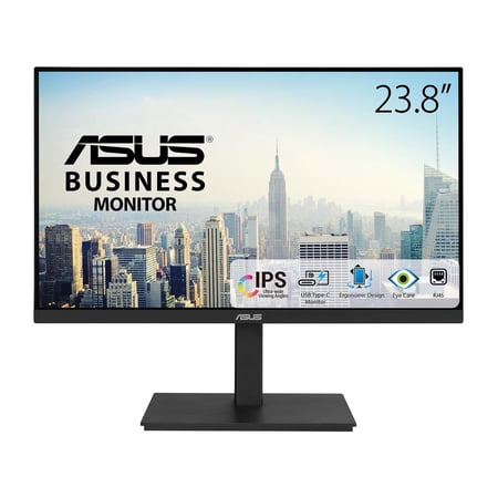UPC: 0195553844406 | ASUS 23.8  1080P Docking Monitor (VA24ECPSN) – Full HD  IPS  75Hz  Adaptive-Sync  Speakers  Eye Care  Low Blue Light  Flicker Free  USB-C  RJ45  HDMI  Frameless  Height Adjustment  VESA Wall Mountable