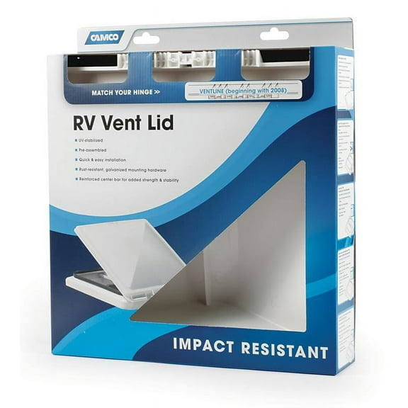 Camco Vent Lid - Fits 14 x 14-inch Vents - White, Impact Resistant Material (40151)