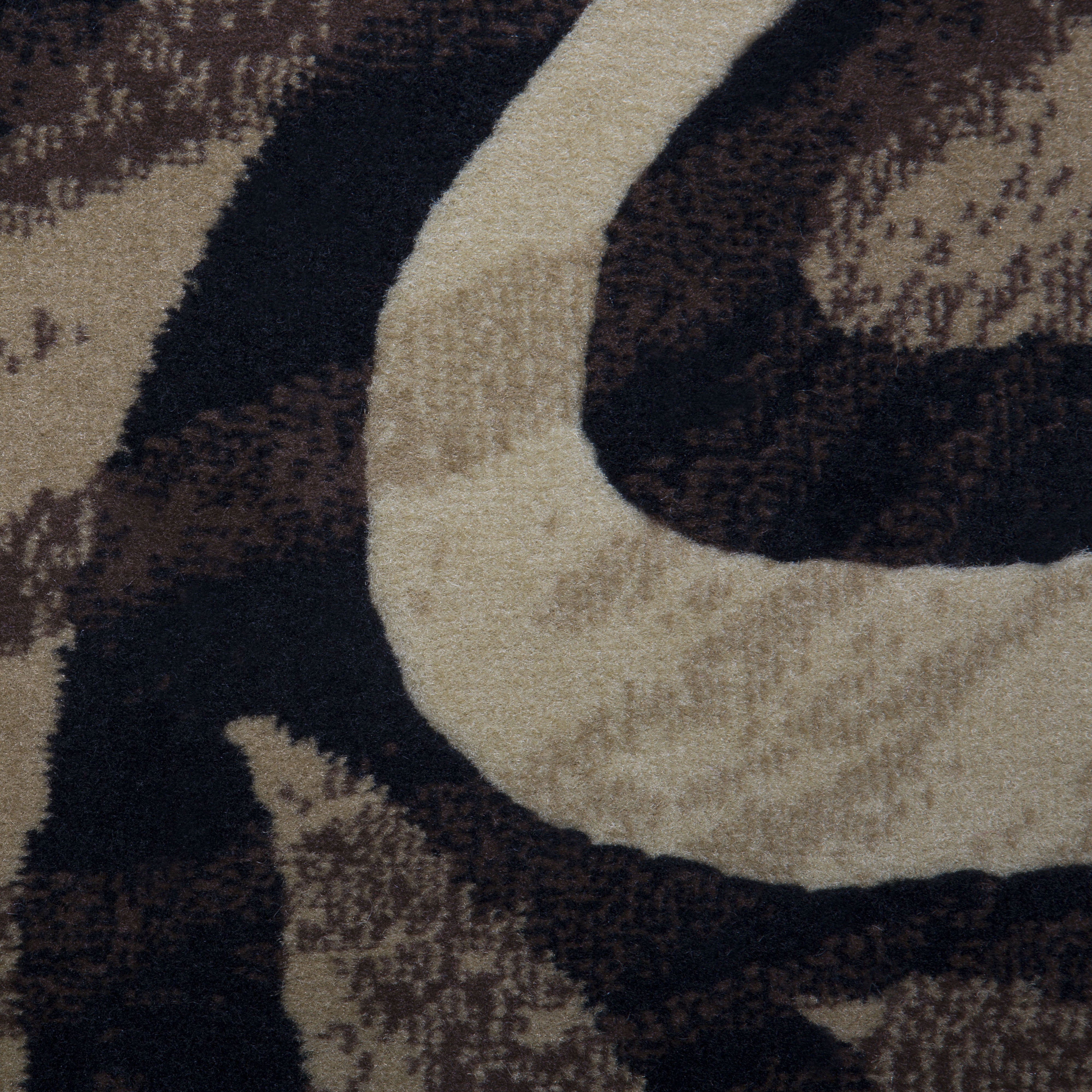 Home Dynamix Catalina Picasso Contemporary Artistic Swirl Area Rug, Black/Brown, 7'10"x10'2"