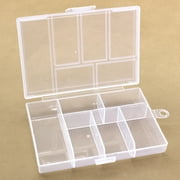 Portable Plastic 6-Compartment Storage Container Small Transparen Box Case Q9P8