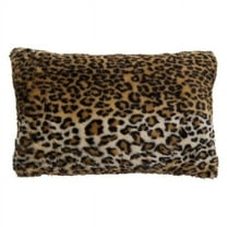 SARO 7406.BR1220BP 12 x 20 in. Oblong Brown Cheetah Print Faux Fur Throw Pillow with Poly Filling