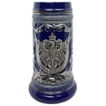 thumbnail image 1 of Taza de Cerveza OktoberfestHaus Azul Cobalto con Emblema de Metal para Hombre, 1 of 6