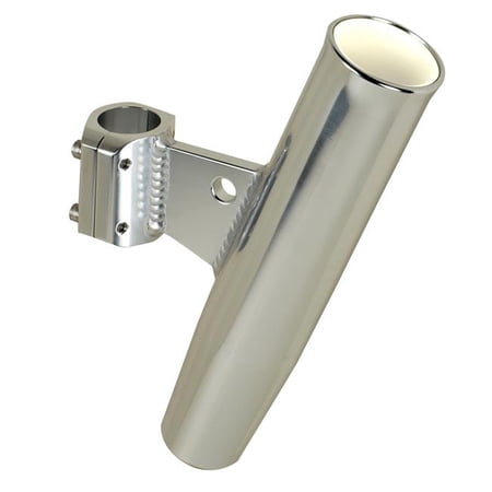 Aluminum Vertical Clamp-On Rod Holder - Polished Silver - 1.66 in. OD - Durable Design