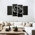 thumbnail image 3 of Elephant Stock Black Rose Wall Art - Horizontal Multi Panel Canvas - Living Room Wall Decor - Floral And Botanical Multi Panel - Black And Gray Decor - 75" x 48", 3 of 8