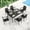 Black, variant on Patio Dining Set, Outdoor Dining Set 7-Piece with Rectangular Metal Table & 6 Sling Chairs - Breathable, for Backyard Deck Porch, Black Table + Beige Chairs