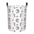 thumbnail image 1 of Balery Funny Kawaii Unicorns Dancing Cesta de ropa redonda con asas, impermeable, independiente, para ropa, juguetes, dormitorio y familia-Medium, 1 of 6