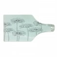 thumbnail image 1 of Gerber Daisy Cutting Board, Monochrome Uncolored Thin Line Artwork of Natural Flowers with Stems, Decorative Tempered Glass Cutting and Serving Board, in 3 Sizes, by Ambesonne, 1 of 2