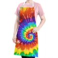 thumbnail image 5 of Colorful Tie Dye Pattern Apron-Garden Aprons for Women with Pockets-Cotton Linen Waterproof Kitchen Cooking Gardening Aprons Adjustable for Kitchen,Cooking,BBQ and Salon 33x27 Inch, 5 of 7