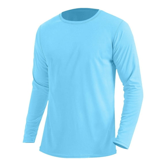 LNWUY Mens Slim Fit Undershirt Base Layer Top Long Sleeve T-Shirt Casual Fall Winter Thermal Pullover Basic T-Shirt Blue S
